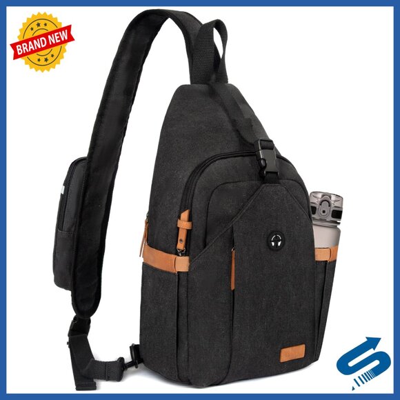 Canvas Crossbody Sling Bag Anti-Theft Travel Hiking Commute Daily Carry Unisex